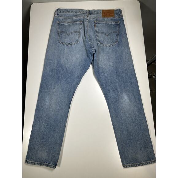 Levi’s 505 Orange Tab Jeans Men’s 32x27 Straight Leg Y2K Blue Denim Classic Fit - Picture 9 of 16
